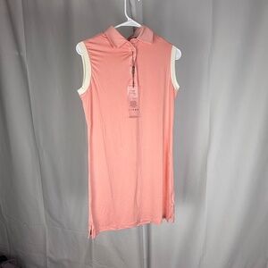 Head Golf Women's Classic Sleeveless Polo Dress, Orange/Cream, Size S NWT